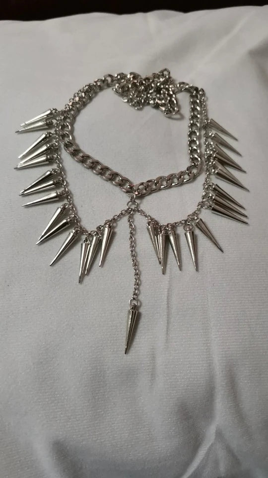 Spiked Layered Chain Necklace