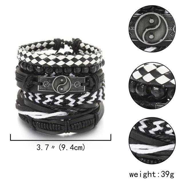 Black Woven Leather Bracelet