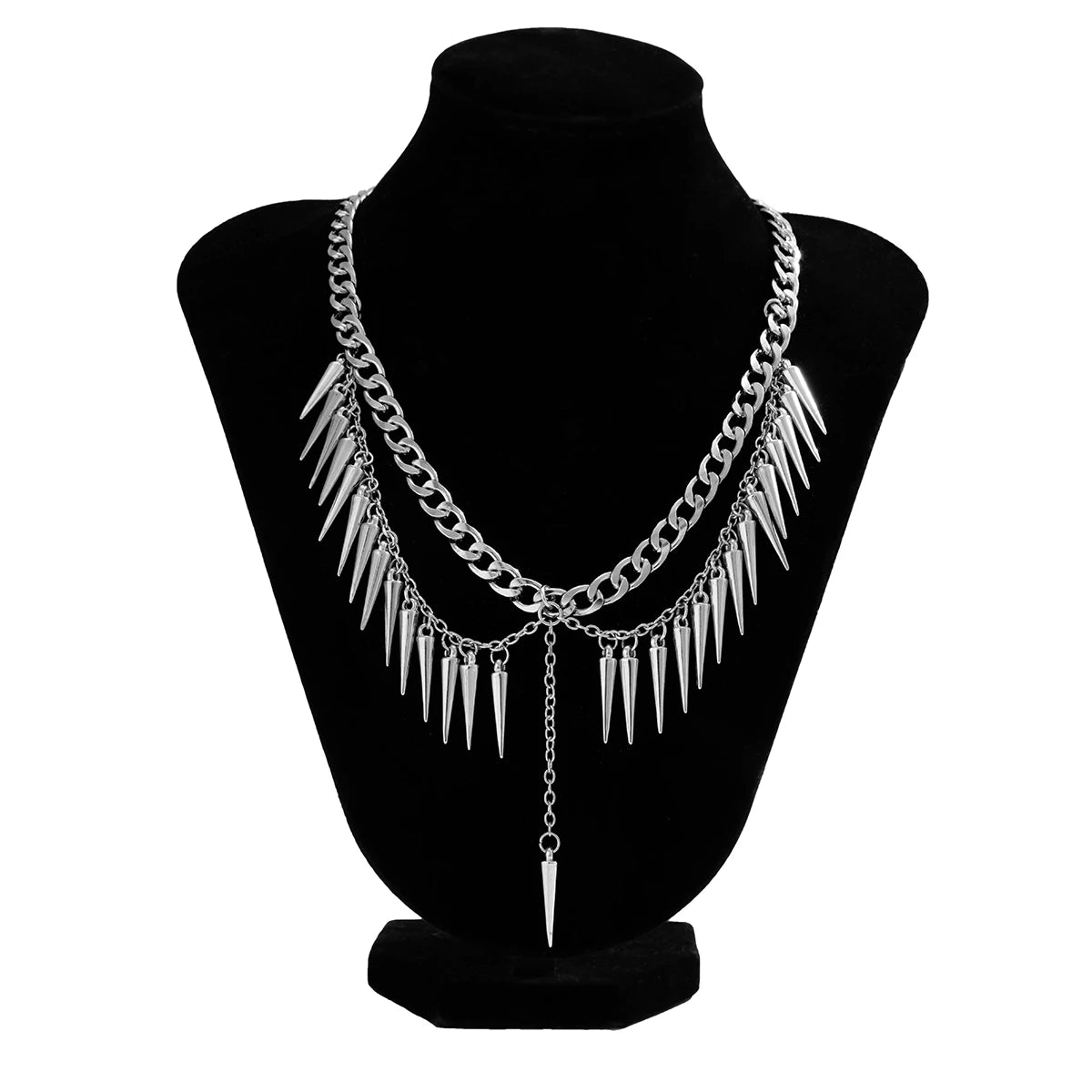 Spiked Layered Chain Necklace