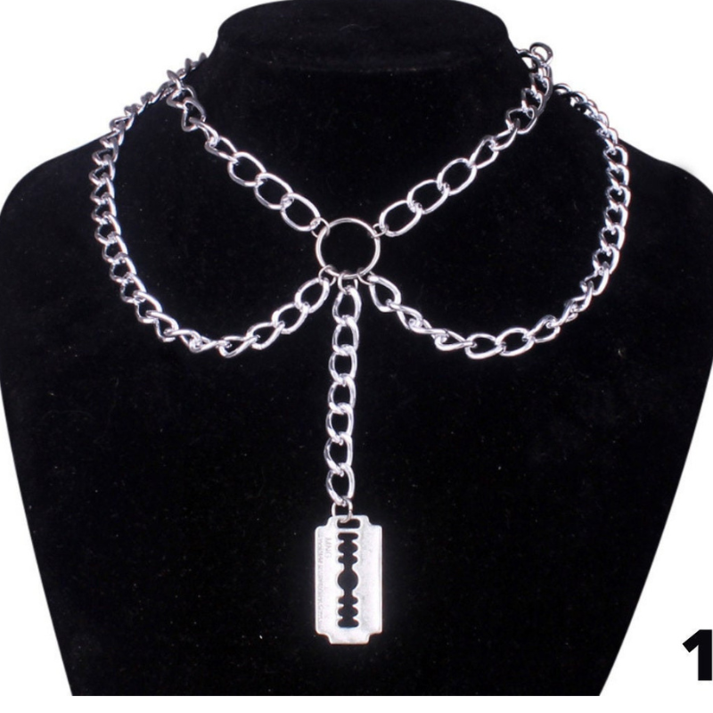 Punk Razor Blade Chain