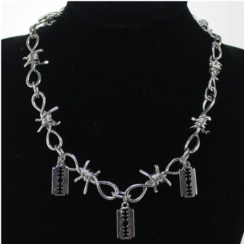 Punk Barbed Wire Necklace