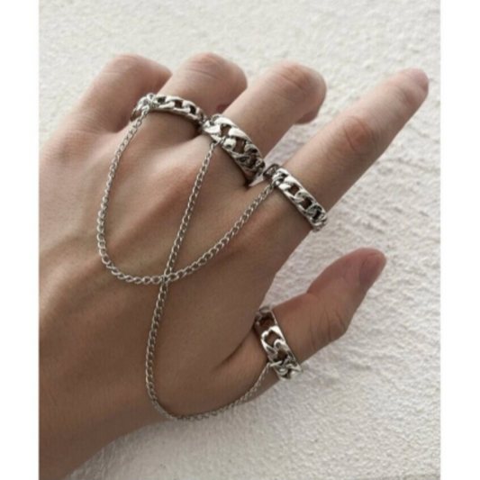 Punk Emo Finger Ring Chain