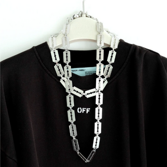 Punk Razor Blade Necklace Spike