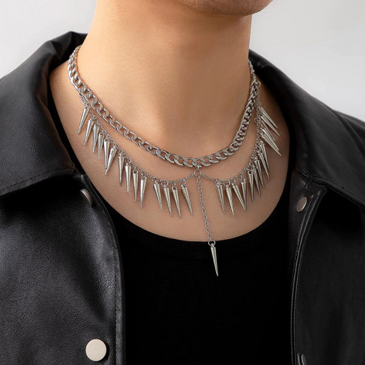 Spiked Layered Chain Necklace