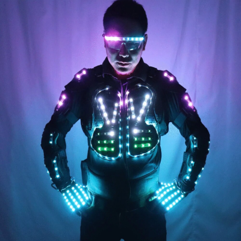 Men Motorcycle Led Cyberpunk Light Suit