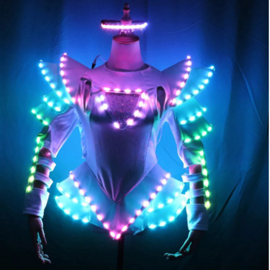 Led Rave Cyberpunk Light Robot Future Costume