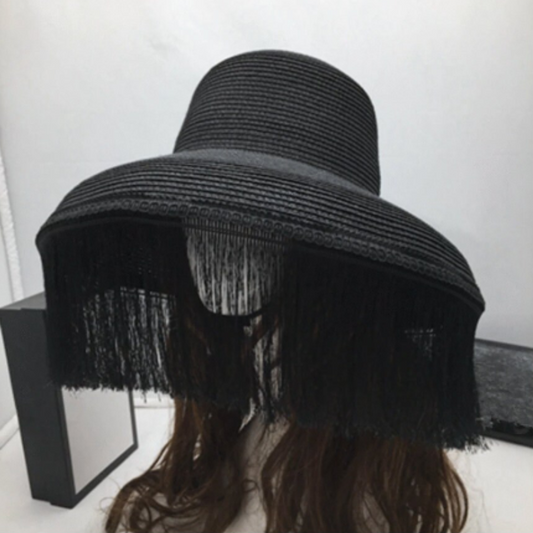 Fringe Large Brim Hat