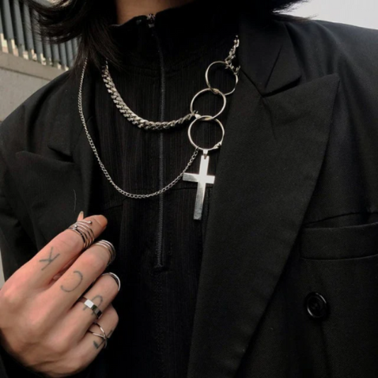 Punk Geometric Cross Gothic Chain