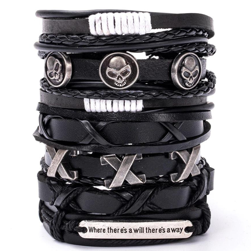 Punk Gothic Leather Bracelet