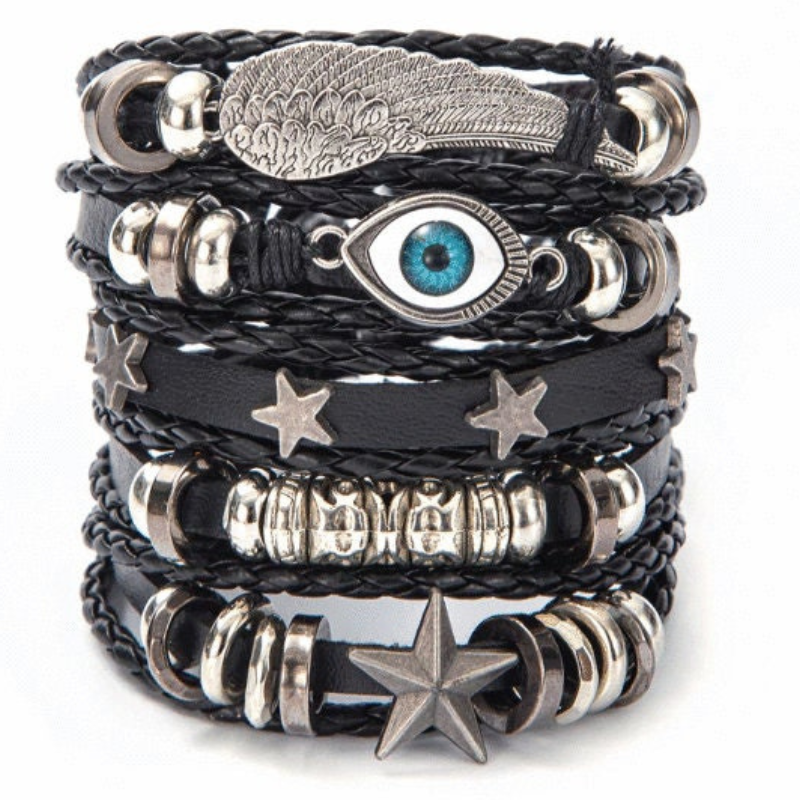 Punk Gothic Leather Bracelet