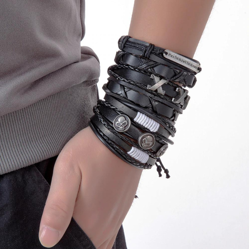 Punk Gothic Leather Bracelet