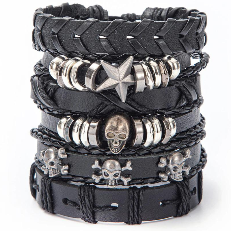 Punk Woven Leather Bracelet