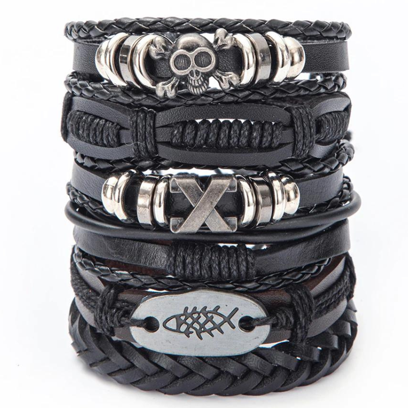 Punk Gothic Leather Bracelet