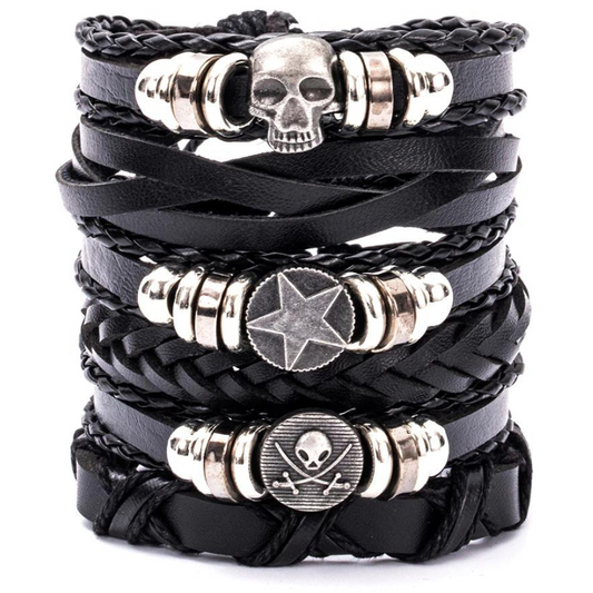 Punk Woven Leather Bracelet