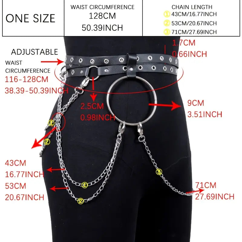 Plus Size O Ring Chain Belt