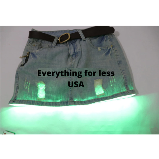 Led Light Rave Mini Jean Skirt