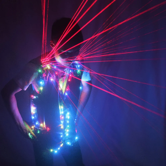 Men Led Burning Man Cyberpunk Vest Light Suit