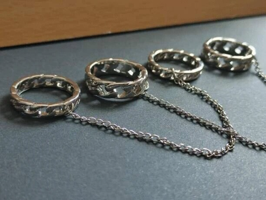 Punk Emo Finger Ring Chain