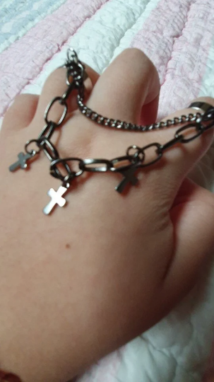 Cross Emo Finger Ring Chain