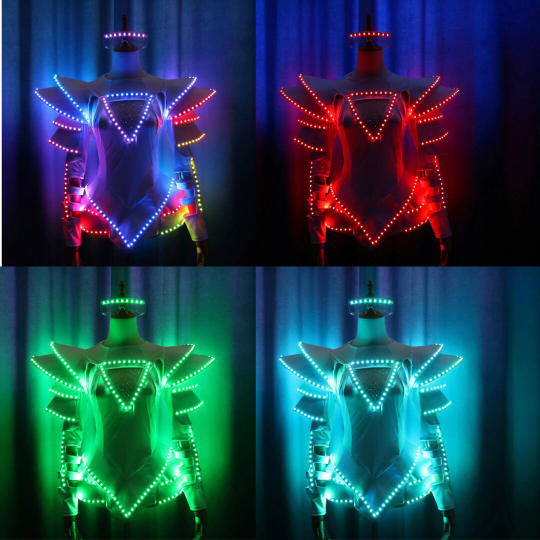 Led Rave Cyberpunk Light Robot Future Costume