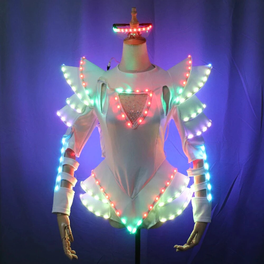 Led Rave Cyberpunk Light Robot Future Costume