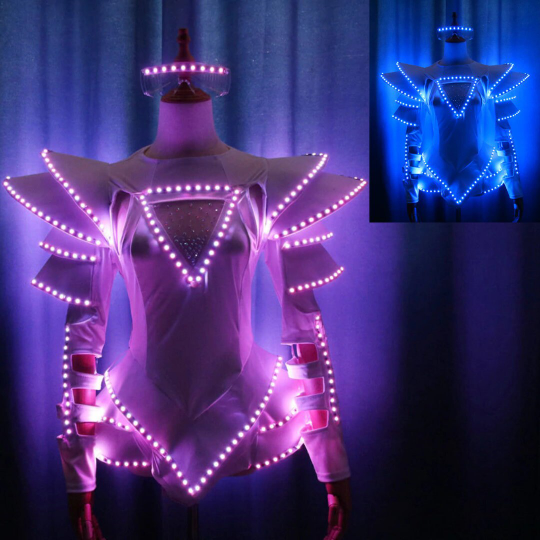 Led Rave Cyberpunk Light Robot Future Costume