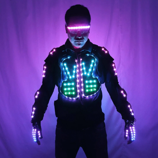 Men Motorcycle Led Cyberpunk Light Suit