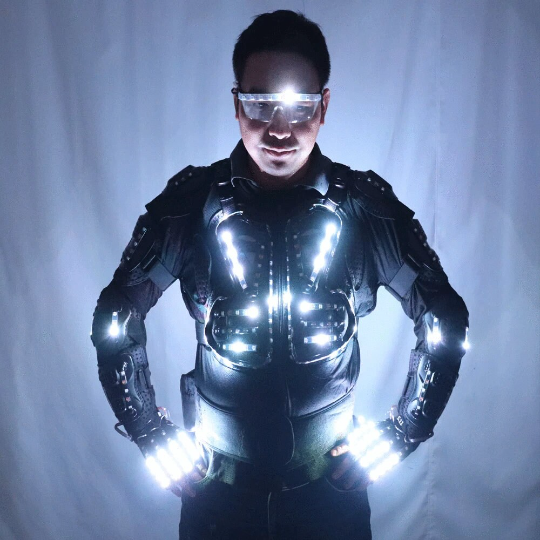 Men Motorcycle Led Cyberpunk Light Suit