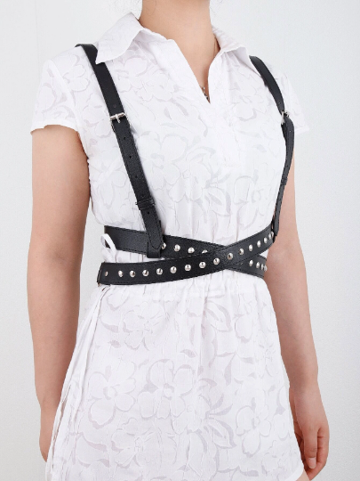 Stud Punk Suspender Harness