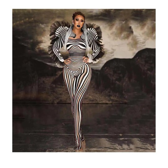 Zebra Halloween Jumpsuit Costume