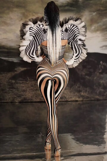 Zebra Halloween Jumpsuit Costume