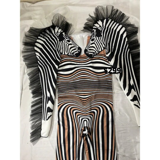 Zebra Halloween Jumpsuit Costume