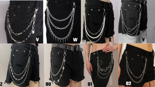 Punk Chain Belt Gothic Spike