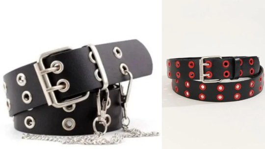 Leather Grommet Belt Punk Y2K