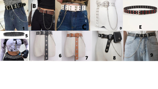 Leather Grommet Belt Punk Y2K