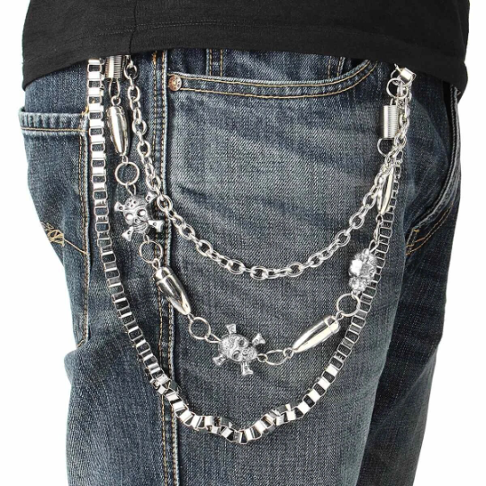 Punk Skull Layer Charm Pants Chain