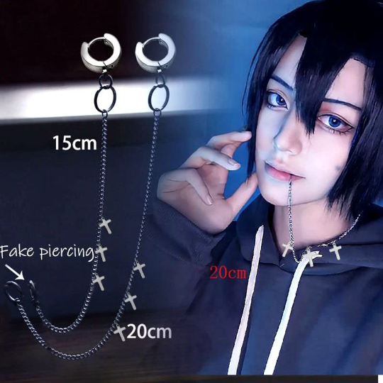 Anime Ear To Lip Chain Ring