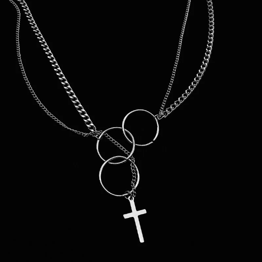 Punk Geometric Cross Gothic Chain