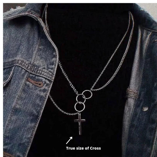 Punk Geometric Cross Gothic Chain