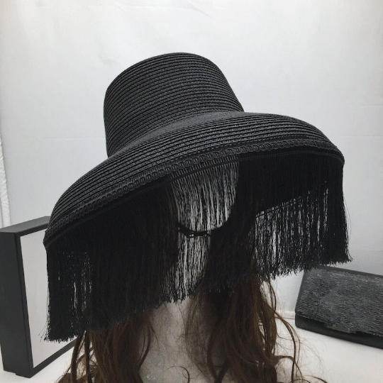 Fringe Large Brim Hat