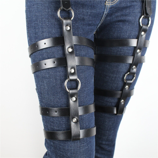 Leather Leg Garter Belt Harness