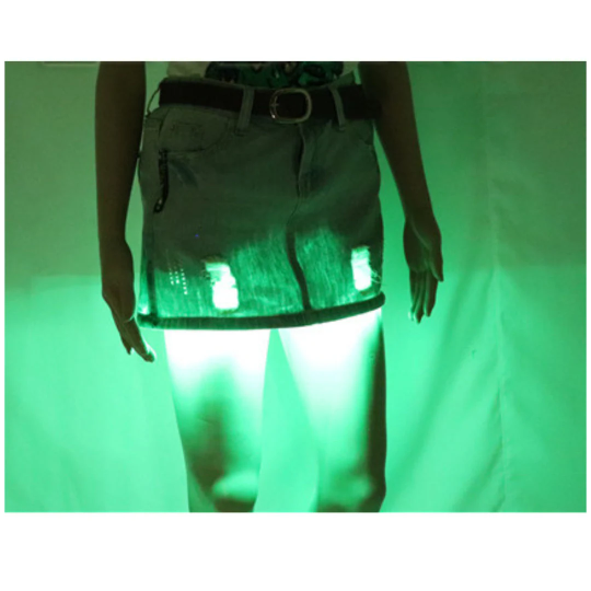 Led Light Rave Mini Jean Skirt