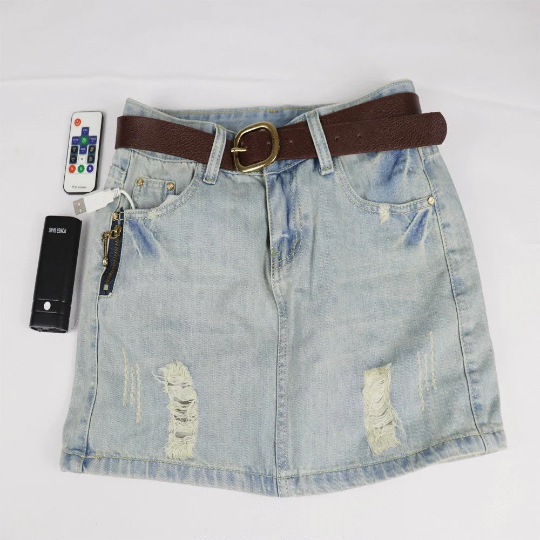 Led Light Rave Mini Jean Skirt