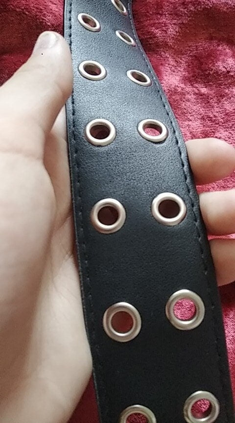 Leather Grommet Belt Punk Y2K