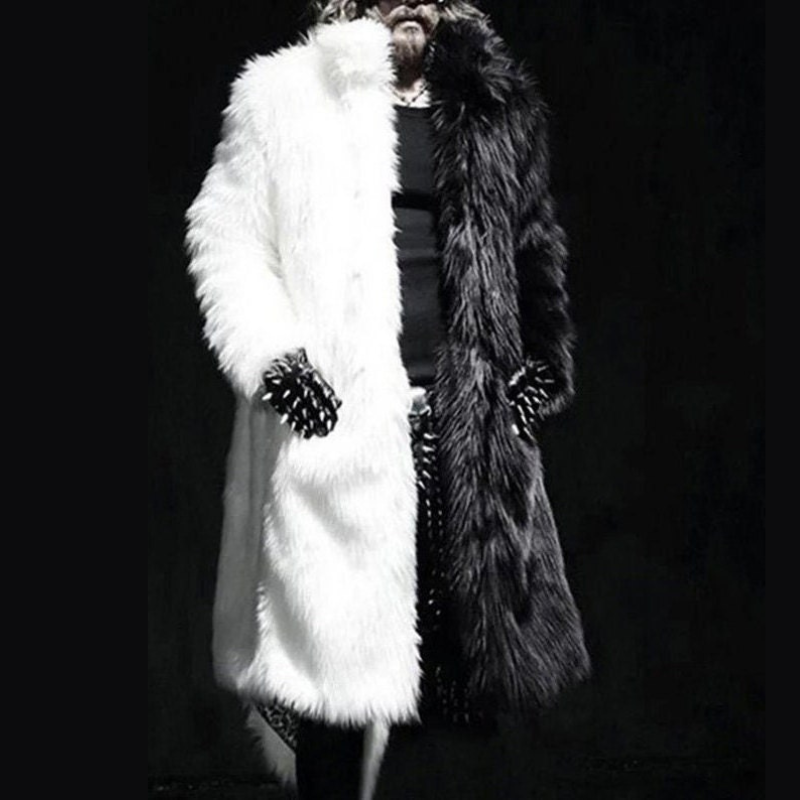 Fur Jacket Black White