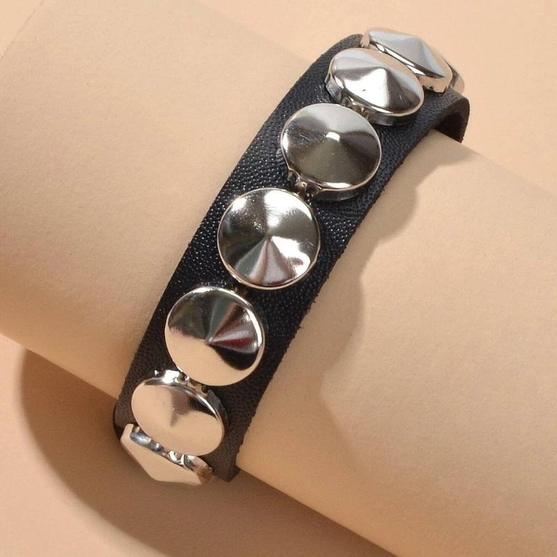 Studded Faux Leather Bracelet