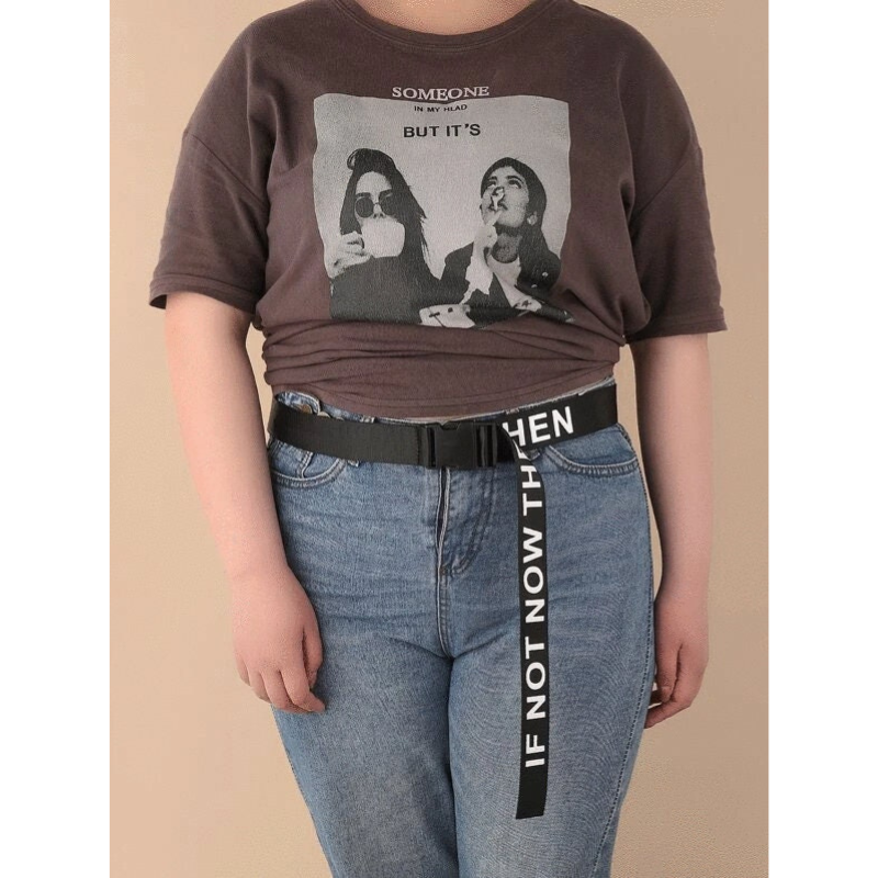 Letter Graphic Tape Belt