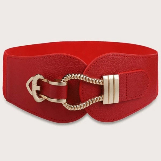 Red Thick Gold Belt S M L 1X