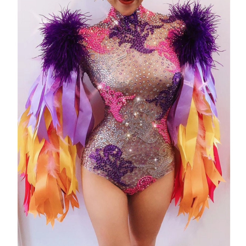 Rhinestone Feather Monokini