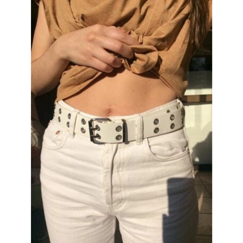 White Grommet Belt